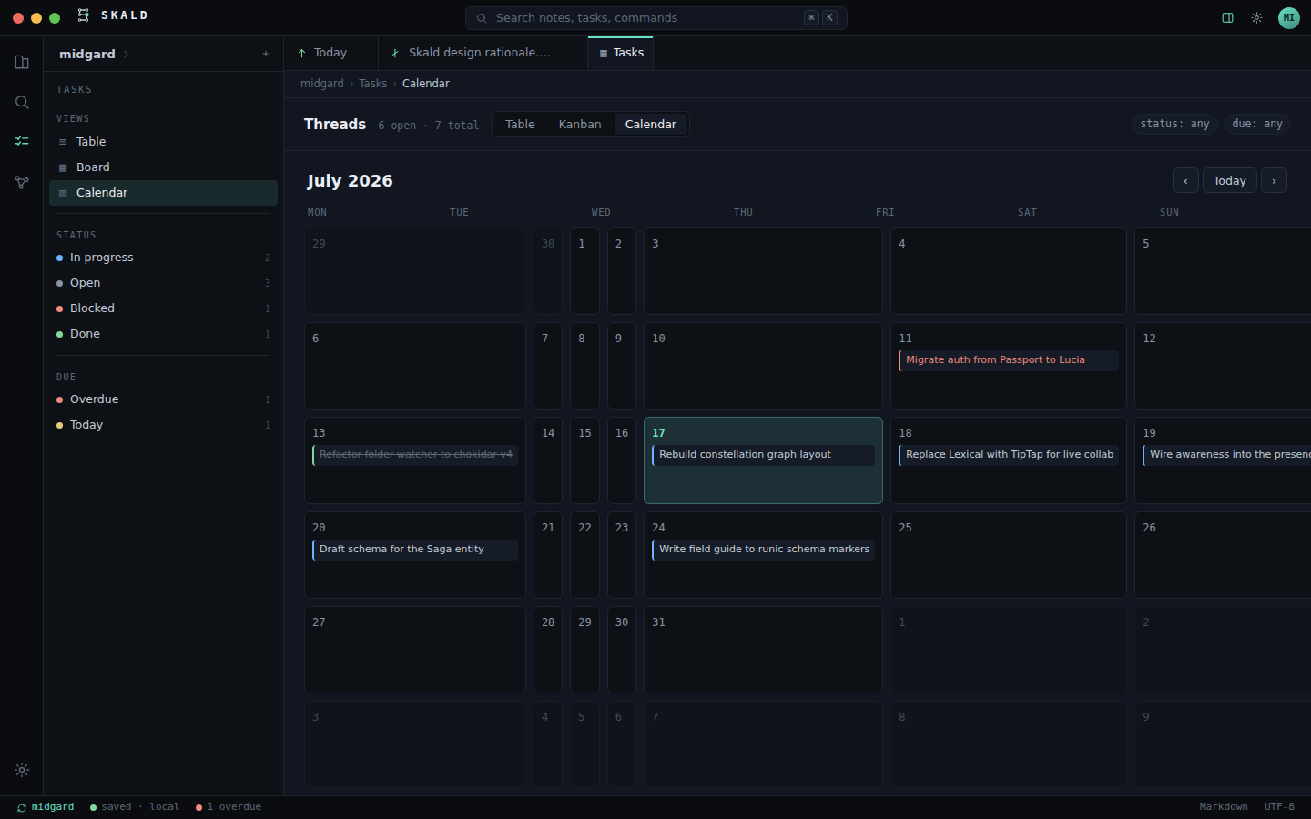 Threads — Calendar